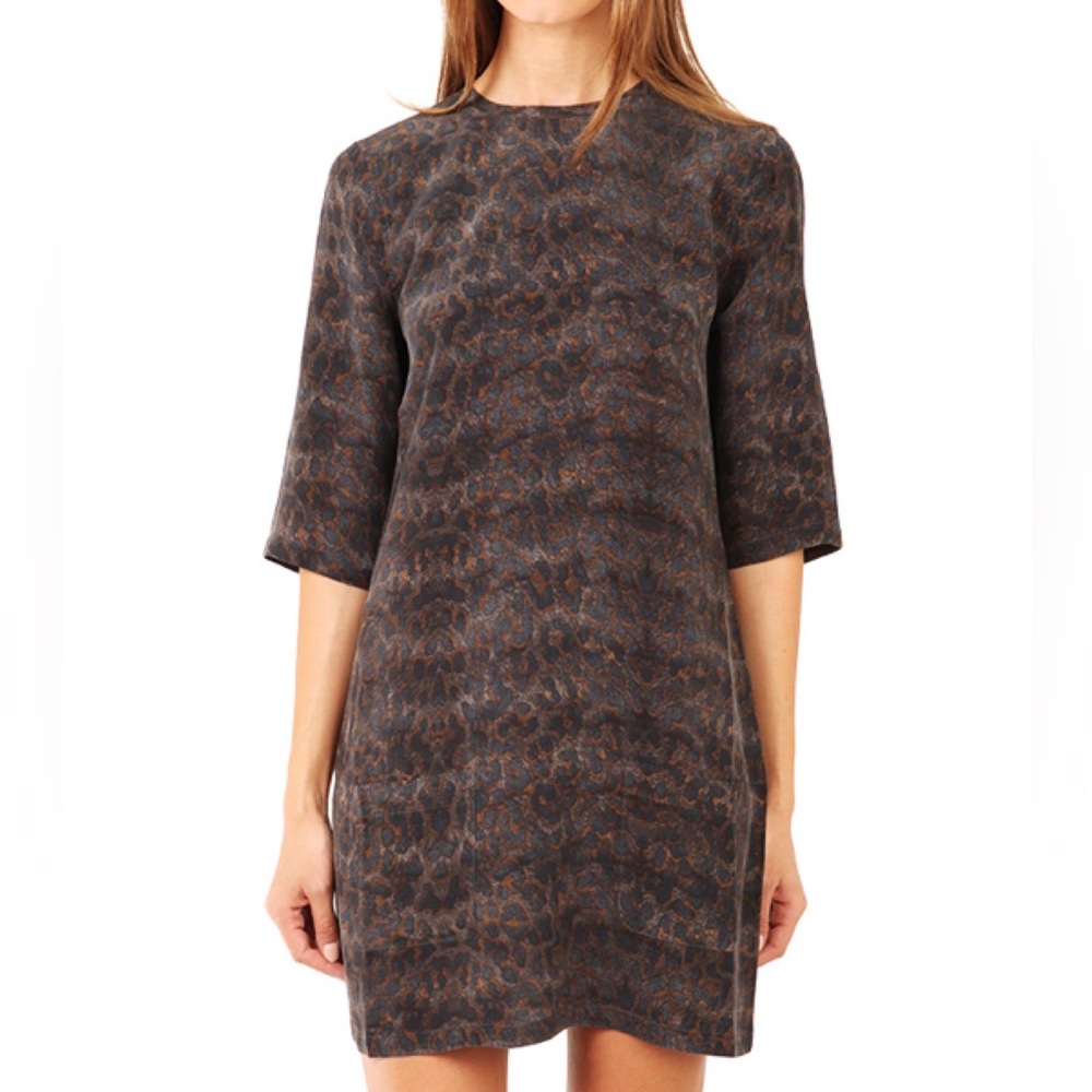 Equipment Silk Leopard Dress XS